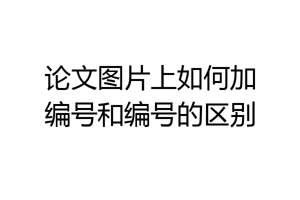 论文图片上如何加编号和编号的区别