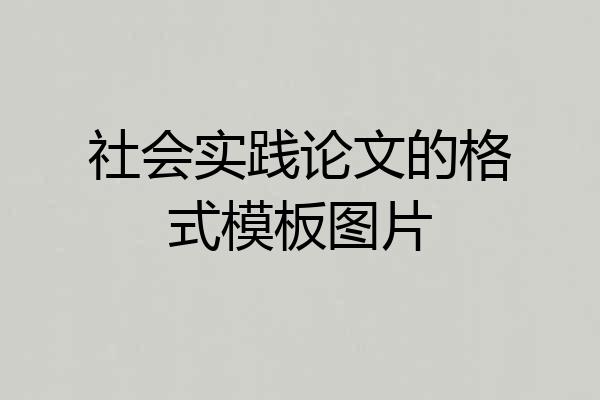 社会实践论文的格式模板图片