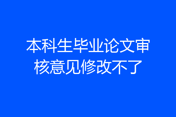 本科生毕业论文审核意见修改不了