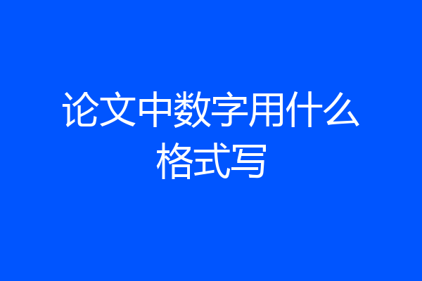 论文中数字用什么格式写