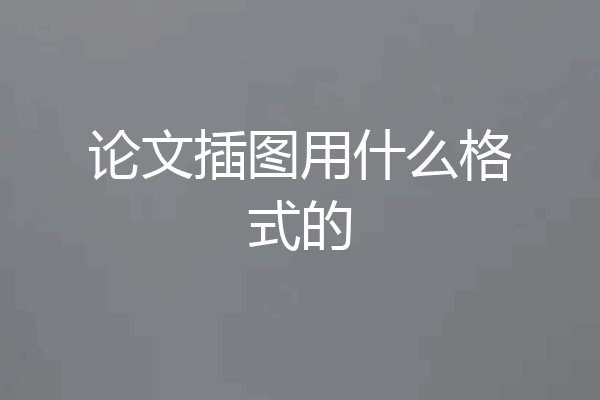 论文插图用什么格式的