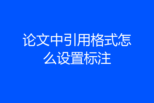 论文中引用格式怎么设置标注