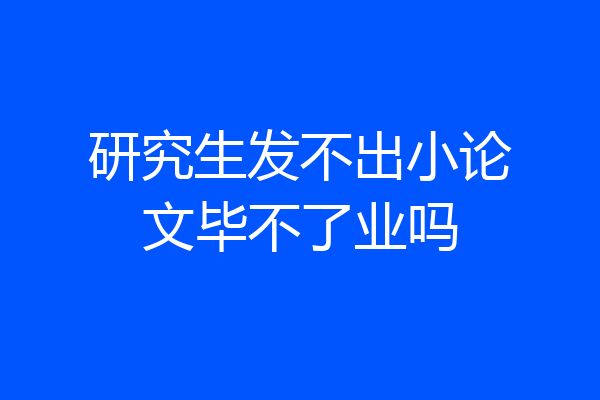 研究生发不出小论文毕不了业吗