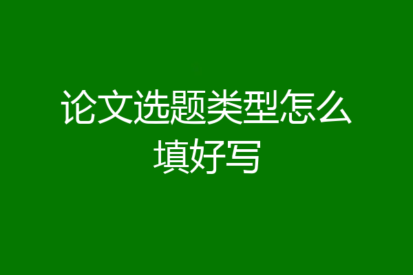 论文选题类型怎么填好写