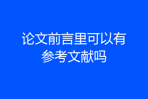 论文前言里可以有参考文献吗