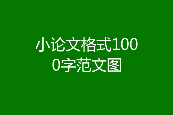 小论文格式1000字范文图