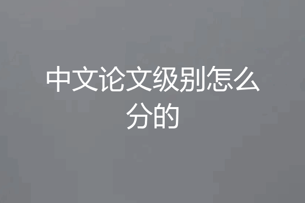 中文论文级别怎么分的