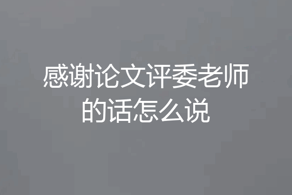 感谢论文评委老师的话怎么说