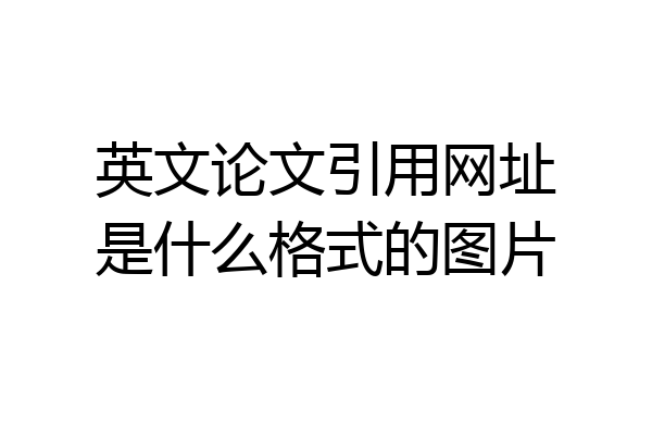 英文论文引用网址是什么格式的图片