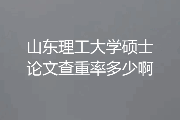 山东理工大学硕士论文查重率多少啊