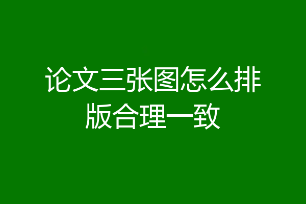 论文三张图怎么排版合理一致