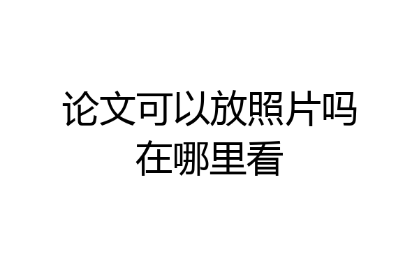 论文可以放照片吗在哪里看