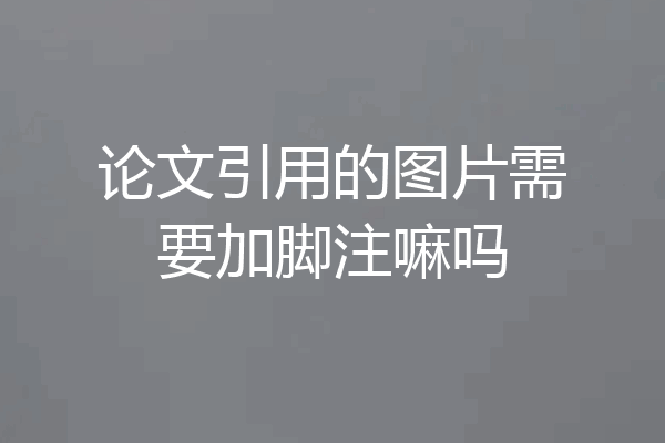 论文引用的图片需要加脚注嘛吗