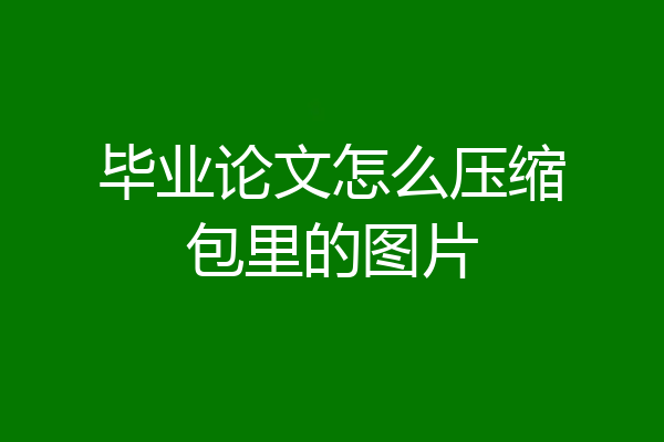 毕业论文怎么压缩包里的图片