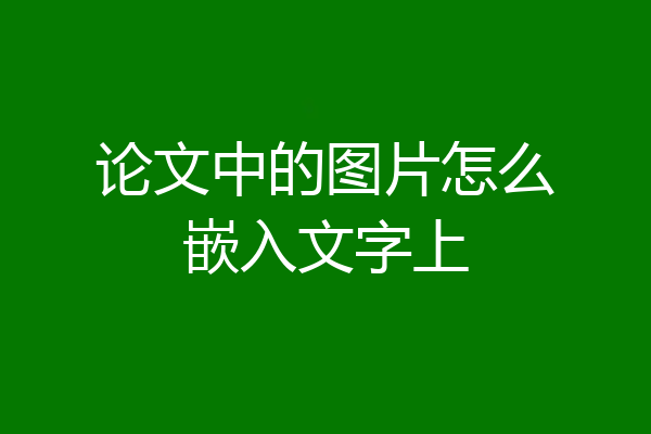 论文中的图片怎么嵌入文字上