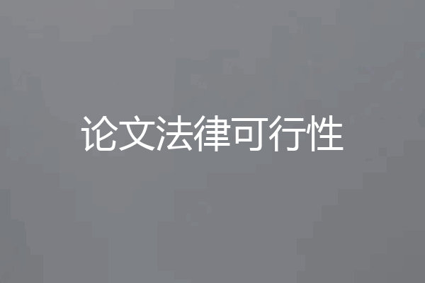 论文法律可行性