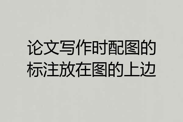 论文写作时配图的标注放在图的上边