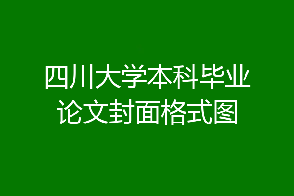 四川大学本科毕业论文封面格式图