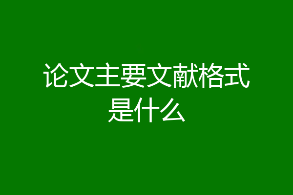 论文主要文献格式是什么