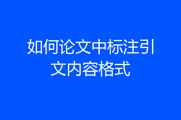 如何论文中标注引文内容格式