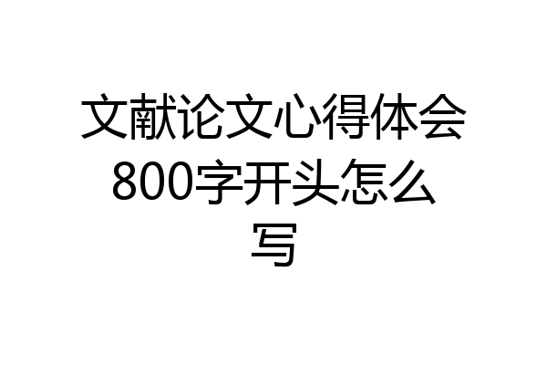 文献论文心得体会800字开头怎么写