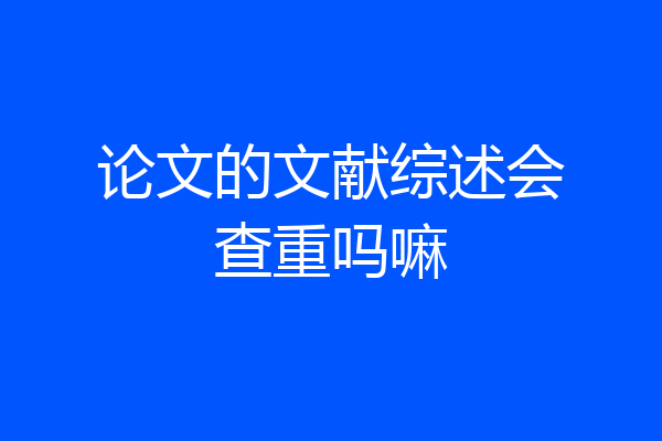 论文的文献综述会查重吗嘛