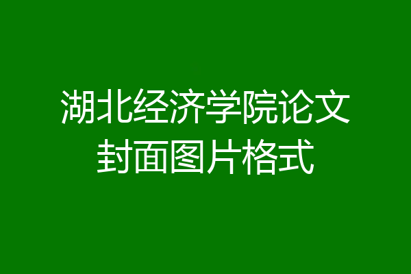湖北经济学院论文封面图片格式