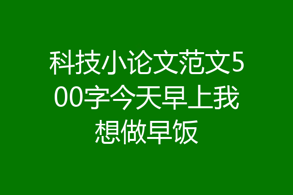 科技小论文范文500字今天早上我想做早饭