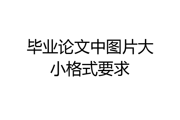 毕业论文中图片大小格式要求