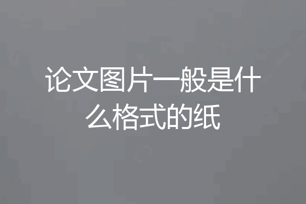 论文图片一般是什么格式的纸