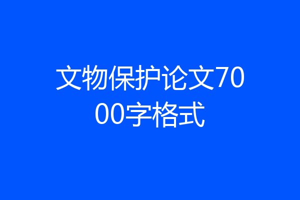 文物保护论文7000字格式