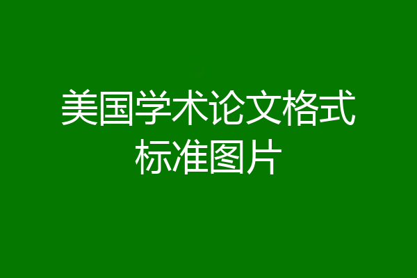 美国学术论文格式标准图片