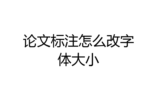 论文标注怎么改字体大小