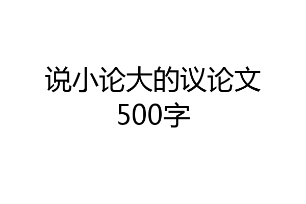 说小论大的议论文500字