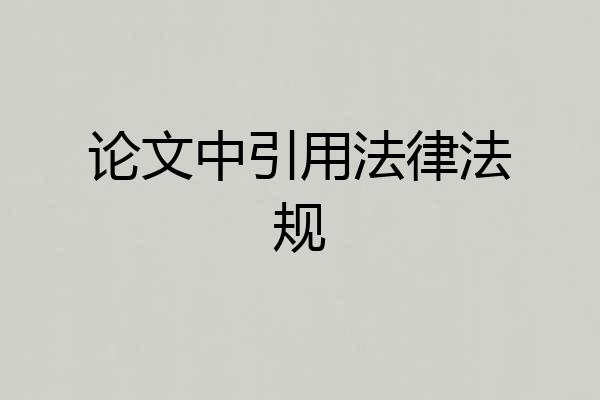 论文中引用法律法规