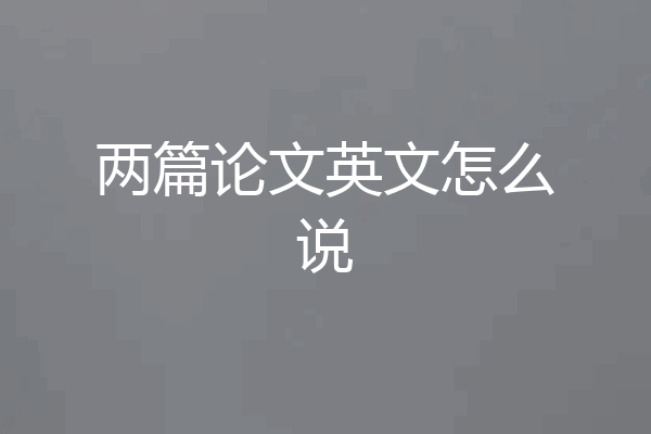 两篇论文英文怎么说