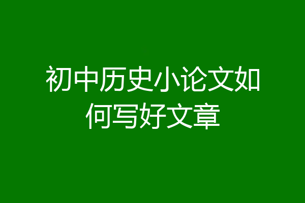 初中历史小论文如何写好文章