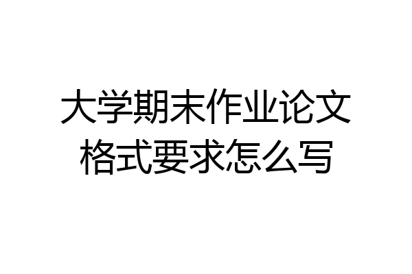 大学期末作业论文格式要求怎么写
