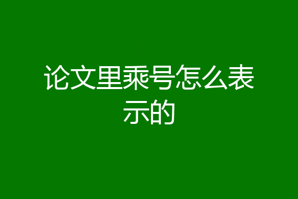 论文里乘号怎么表示的