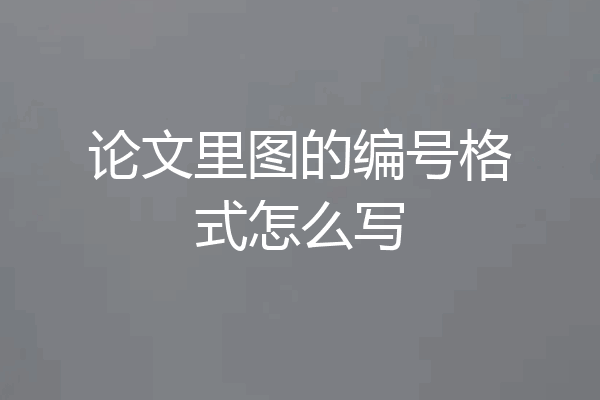 论文里图的编号格式怎么写