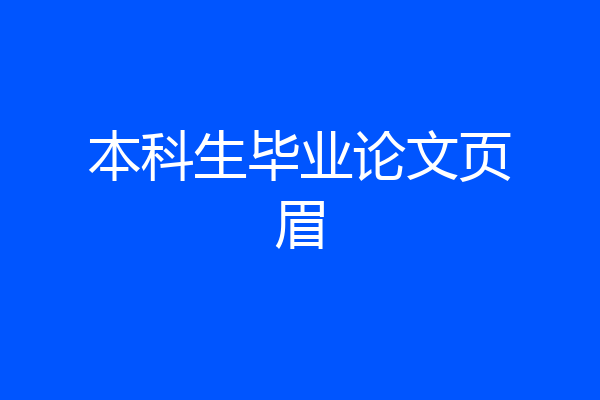 本科生毕业论文页眉