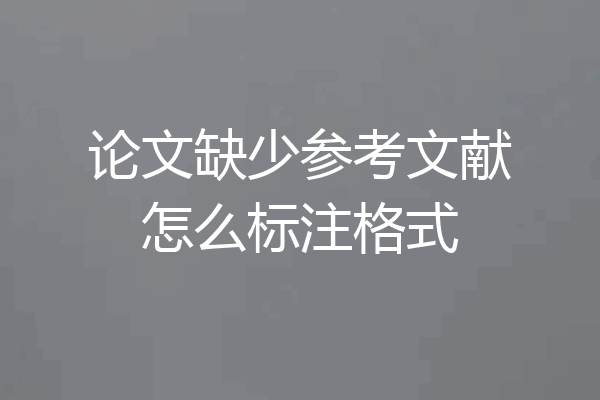 论文缺少参考文献怎么标注格式