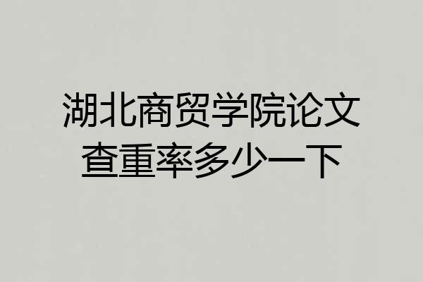 湖北商贸学院论文查重率多少一下