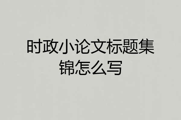 时政小论文标题集锦怎么写