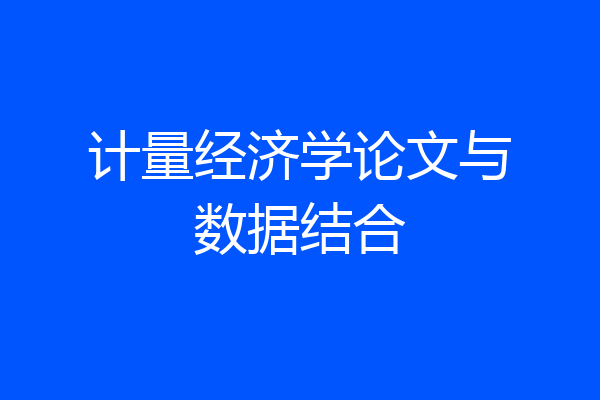 计量经济学论文与数据结合