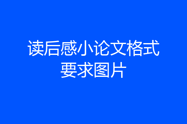 读后感小论文格式要求图片