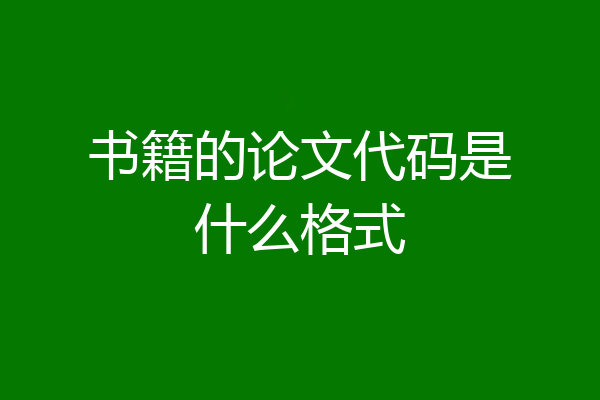 书籍的论文代码是什么格式