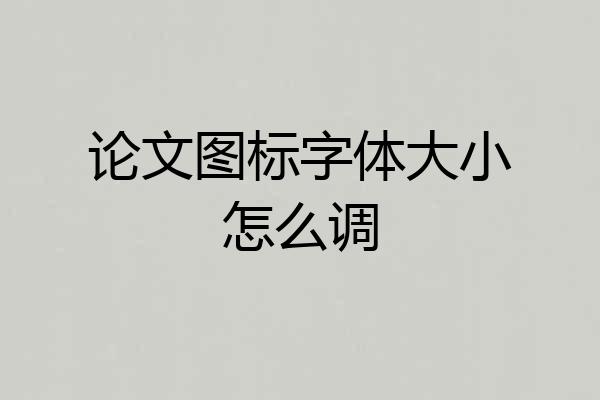 论文图标字体大小怎么调