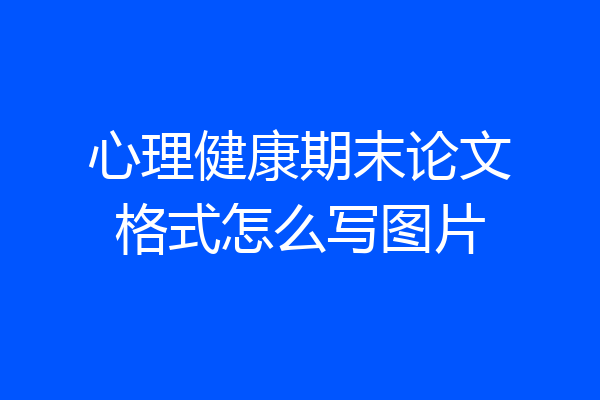 心理健康期末论文格式怎么写图片