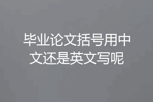 毕业论文括号用中文还是英文写呢
